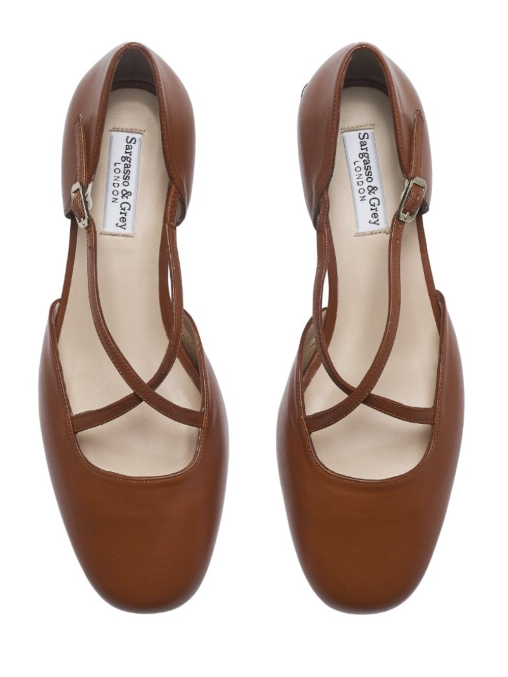 New Sargasso & Grey Fliss Brown Leather Pumps 8W - Picture 4 of 9